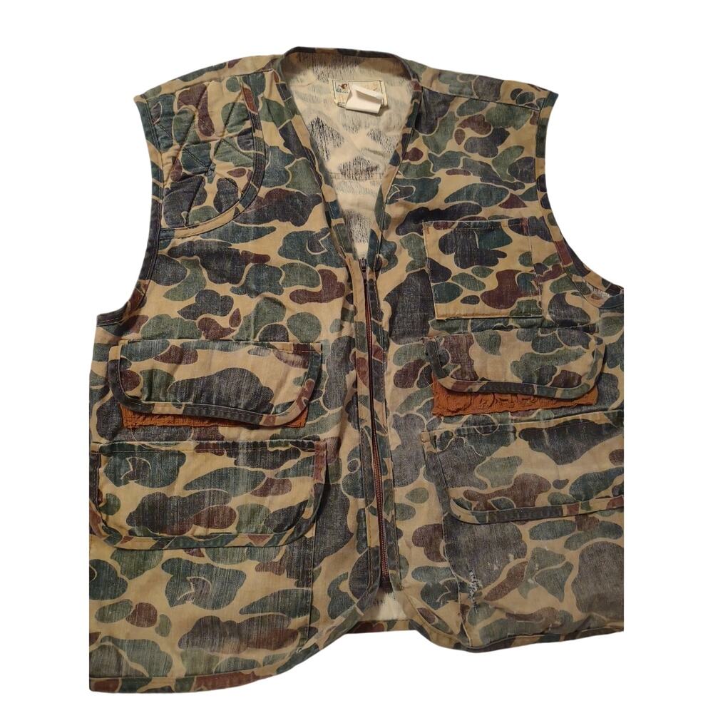 VTG American Field Men's Game Fowl Duck Camo Vest‎ Large